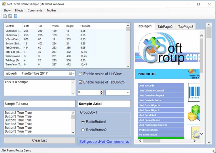 Softgroup .Net Forms Resize