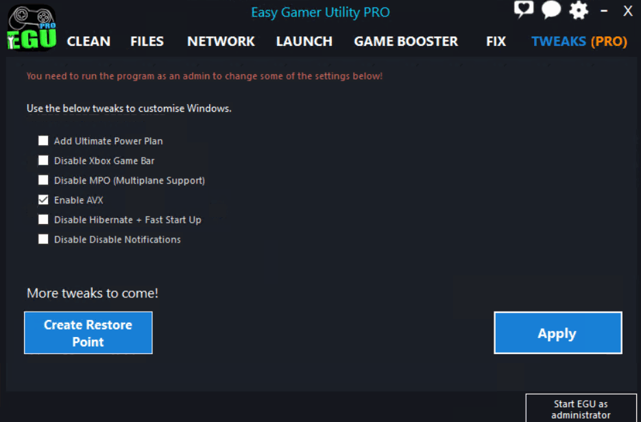 Easy Gamer Utility PRO 1.3.78 游戲修復(fù)性能優(yōu)化工具