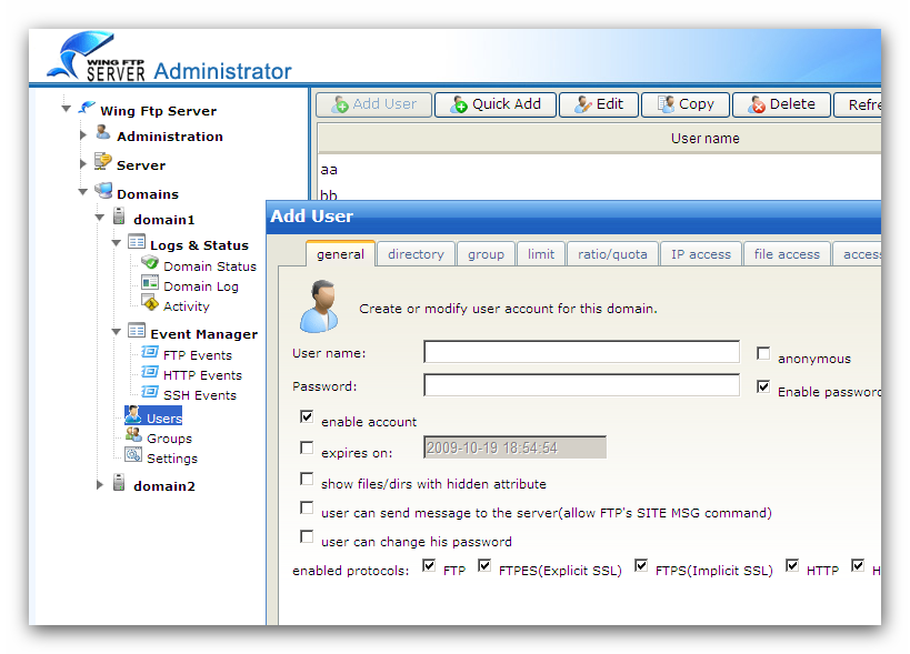 Wing FTP Server FTP服務(wù)器軟件
