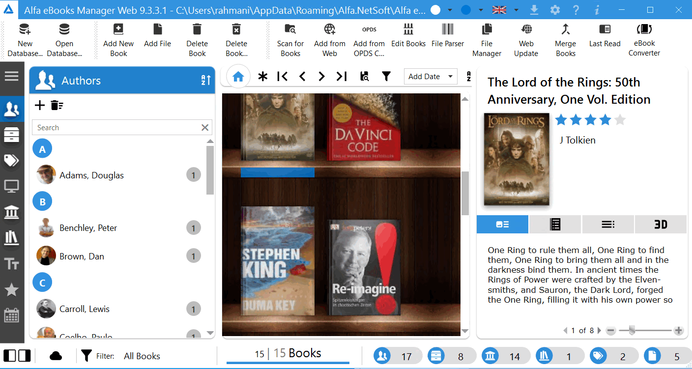 Alfa eBooks Manager Pro/Web 9.3.5.1 電子書籍管理軟件