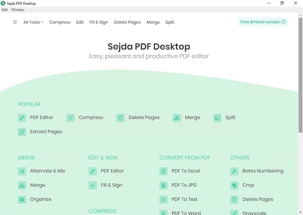 Sejda PDF Desktop Pro 7.9.0 pdf文件管理軟件