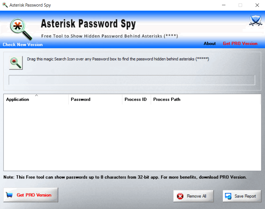 Asterisk Password Spy 13.0 免費(fèi)星號(hào)密碼查看器工具